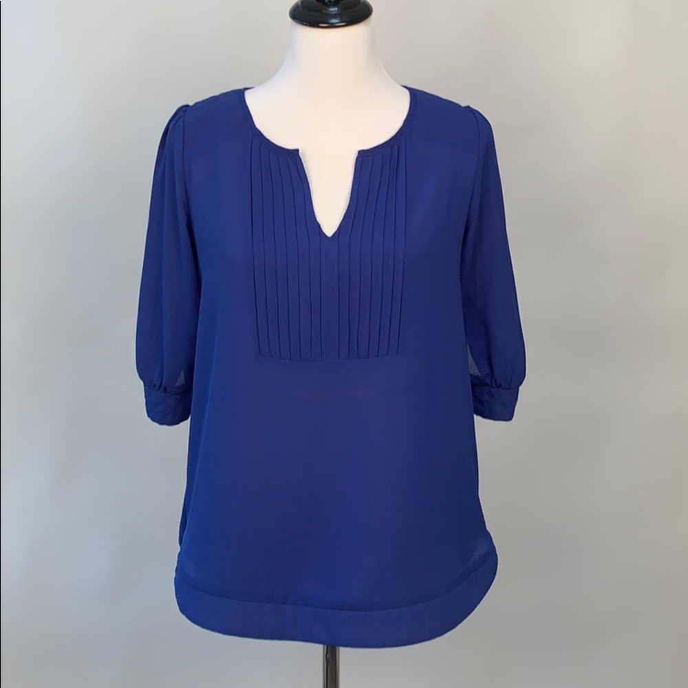Market & Spruce Cobalt Blue pullover blouse
